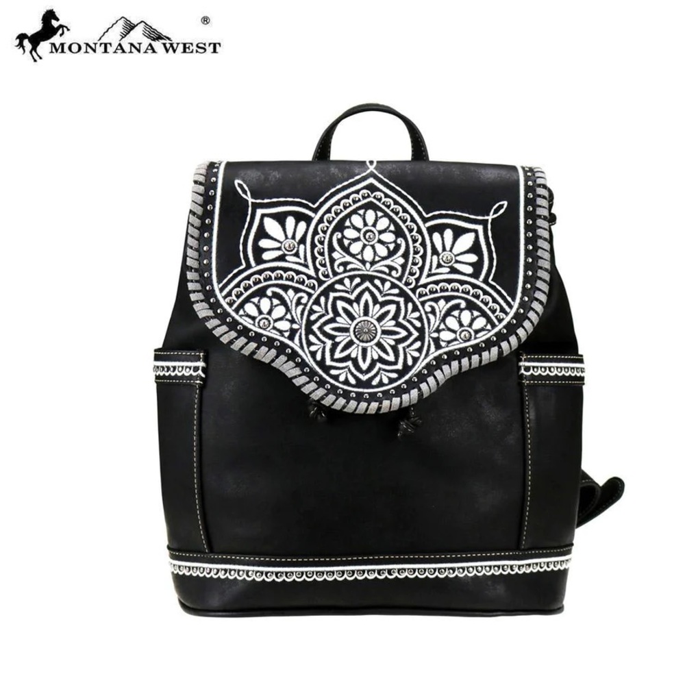 MW763-9110 Montana West Aztec Collection Backpack color black